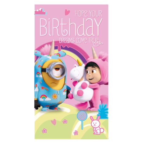 Agnes & Fluffy Minions Birthday Card £2.10